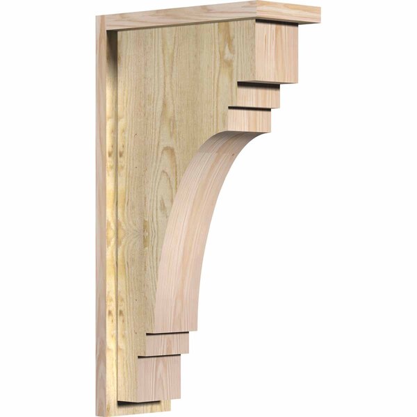 Ekena Millwork Pescadero Rough Sawn Corbel w/Backplate, Douglas Fir, 6"W x 14"D x 26"H COR06X14X26PEC01RDF - main